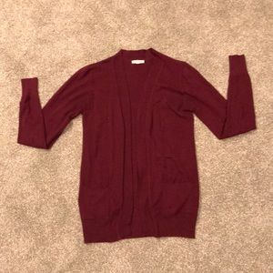 Solid Open Front Cardigan